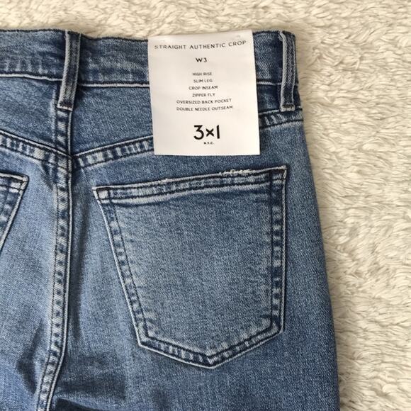 New Anthropologie 3X1 Made USA Straight Leg Raw Hem Edge Jean Women's Capsule - Picture 12 of 12